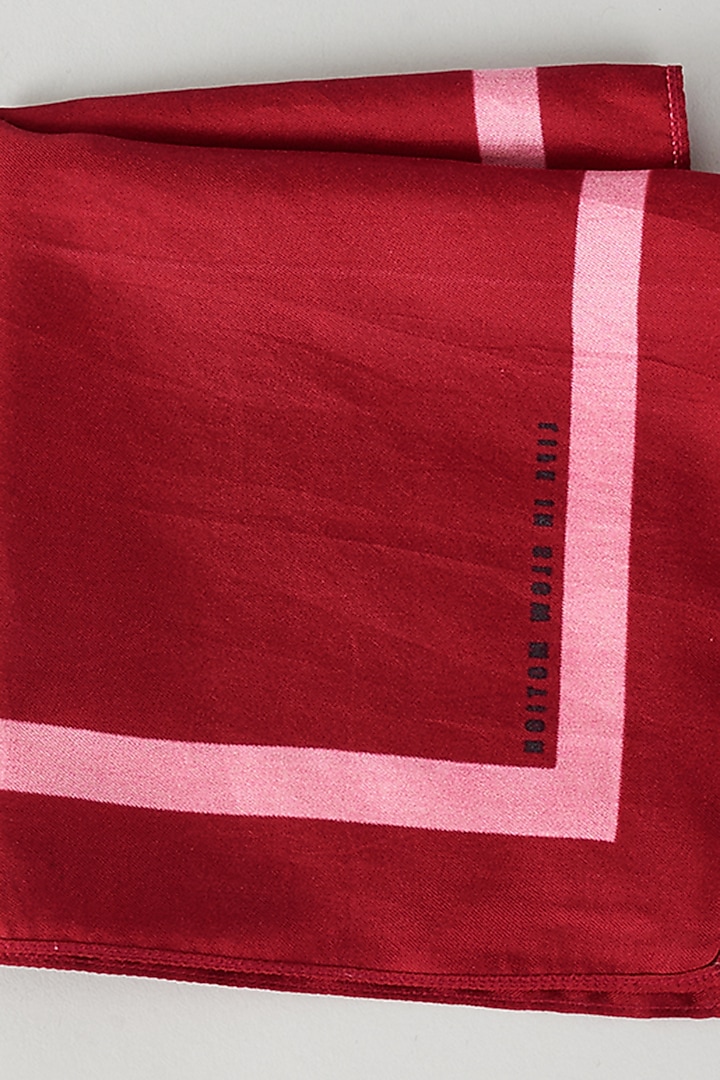 Wine Silk Printed Pocket Square by Yashodhara Men at Pernia's Pop Up Shop