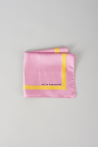 Lilac Silk Printed Pocket Square by Yashodhara Men