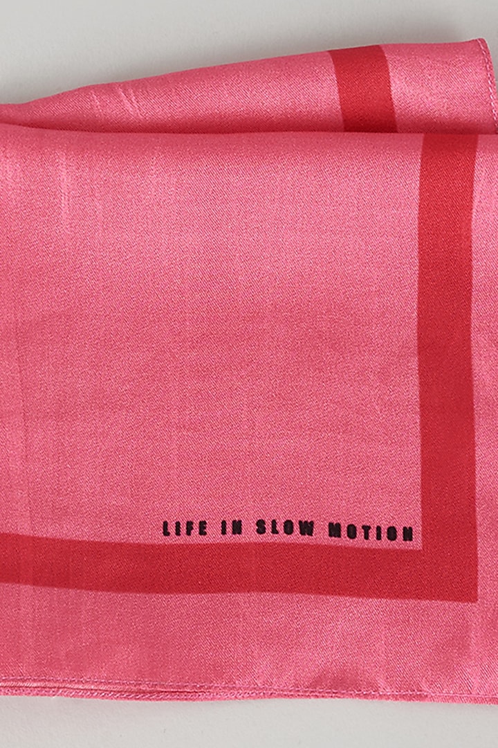 Pink Silk Printed Pocket Square by Yashodhara Men at Pernia's Pop Up Shop