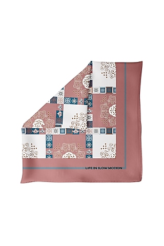 Brown Silk Pocket Square by Yashodhara Men