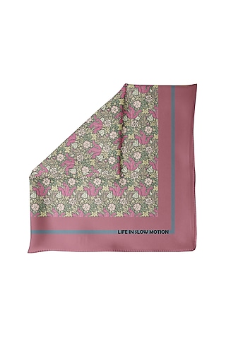 Mauve Pocket Square In Silk by Yashodhara Men
