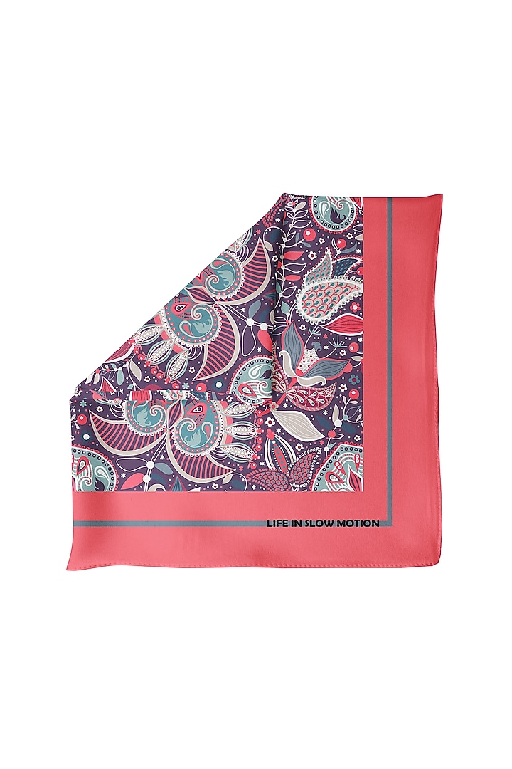 Red Silk Pocket Square by Yashodhara Men at Pernia's Pop Up Shop