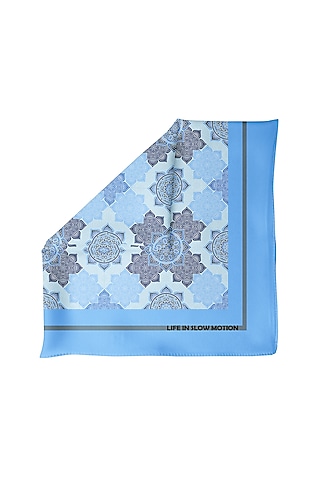 Light Blue Silk Pocket Square by Yashodhara Men
