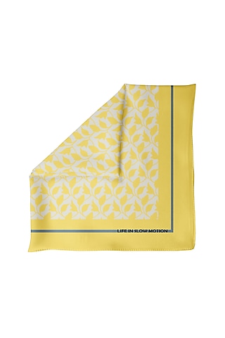 Yellow Pocket Square In Silk by Yashodhara Men