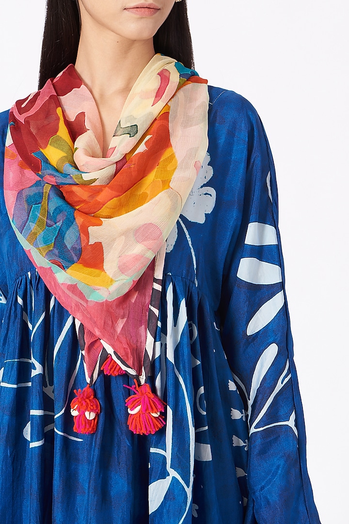 Cobalt Blue Digital Printed Kurta Set by Yam India at Pernia's Pop Up Shop