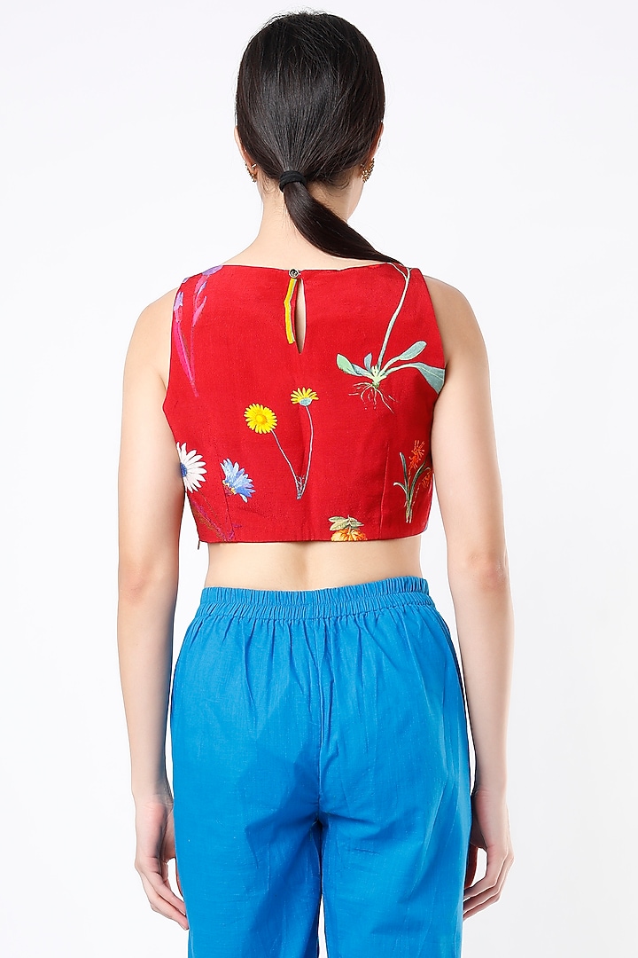 Red Printed Blouse by Yam India at Pernia's Pop Up Shop
