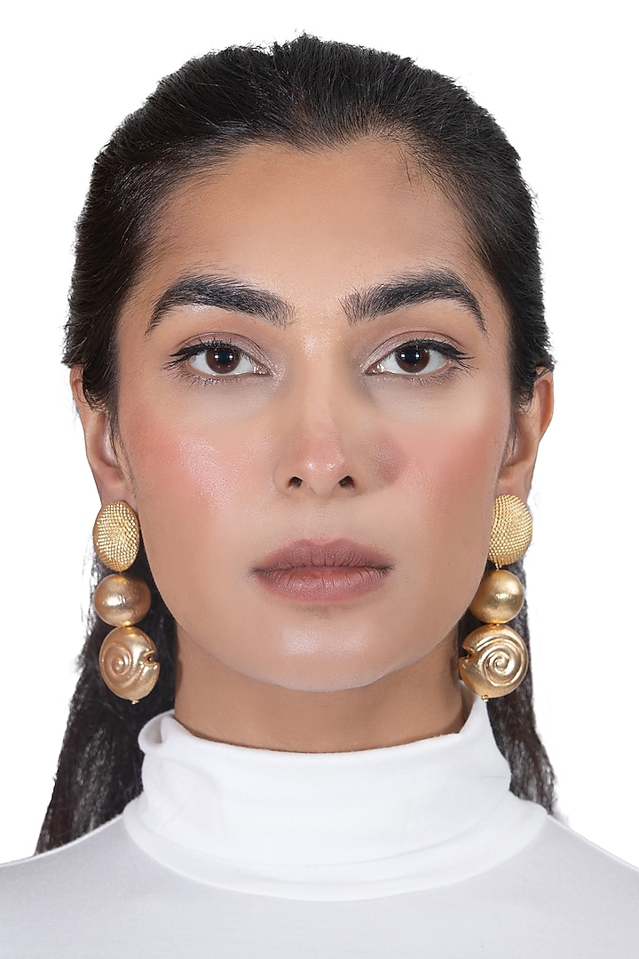 Gold Plated Detachable Stud Earrings by YAMIN at Pernia's Pop Up Shop