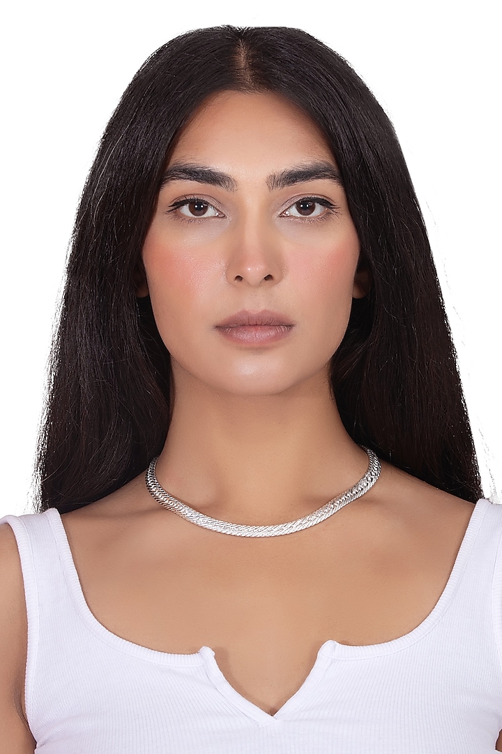 Silver Plated Anaika Reversible Chain Necklace by YAMIN