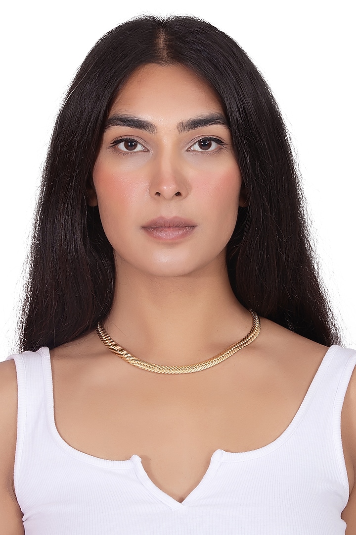 Gold Plated Anaika Reversible Chain Necklace by YAMIN at Pernia's Pop Up Shop