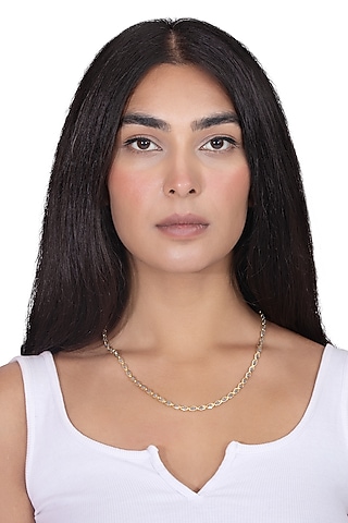 Gold Plated Resin Beaded Necklace by YAMIN