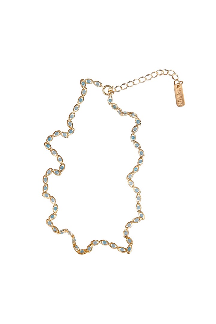 Gold Plated Resin Beaded Necklace by YAMIN at Pernia's Pop Up Shop