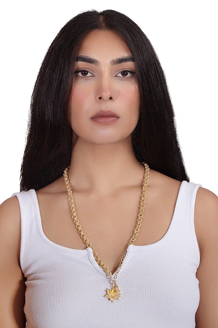 Gold Plated Chalah Chain Necklace by YAMIN at Pernia's Pop Up Shop