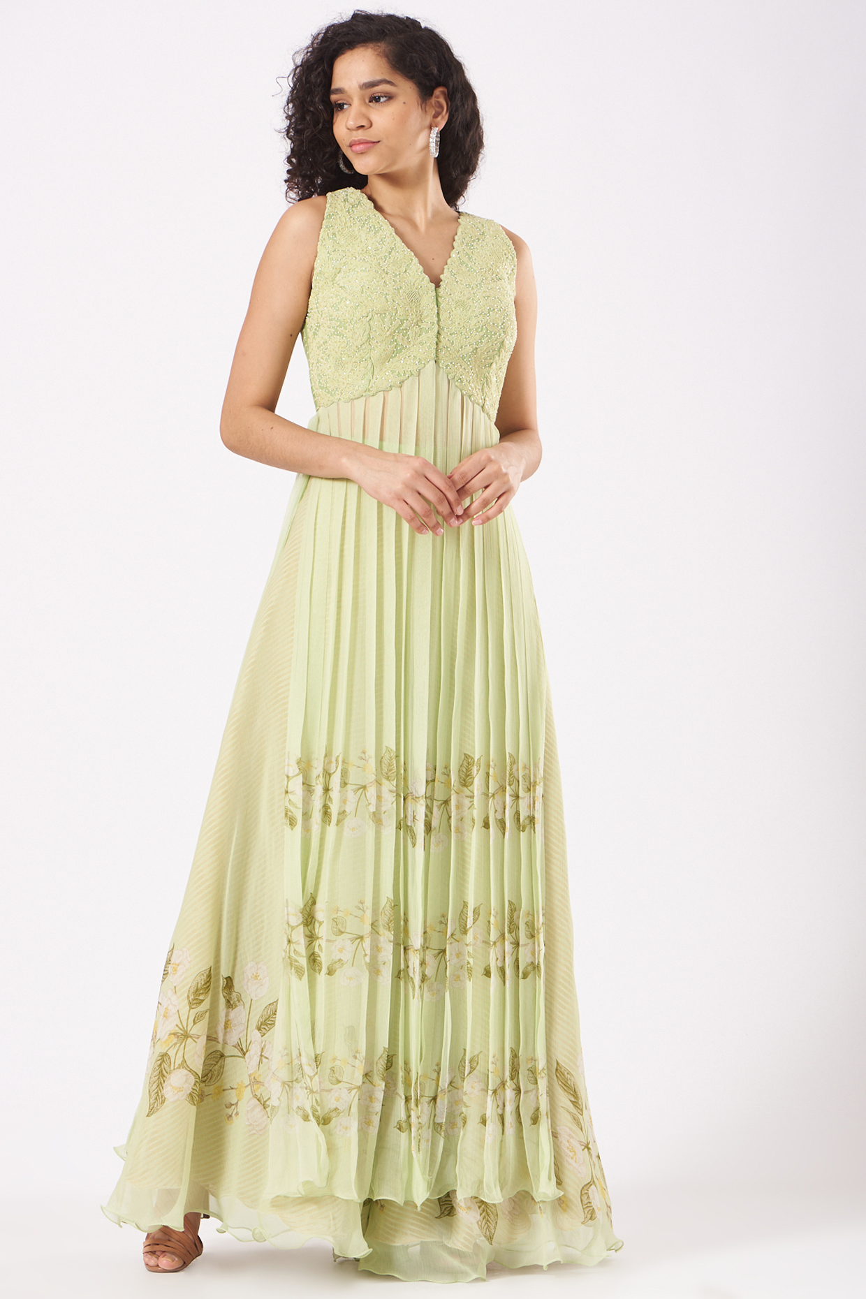 Mint Printed Kurta Set by Yashodhara at Pernia's Pop Up Shop