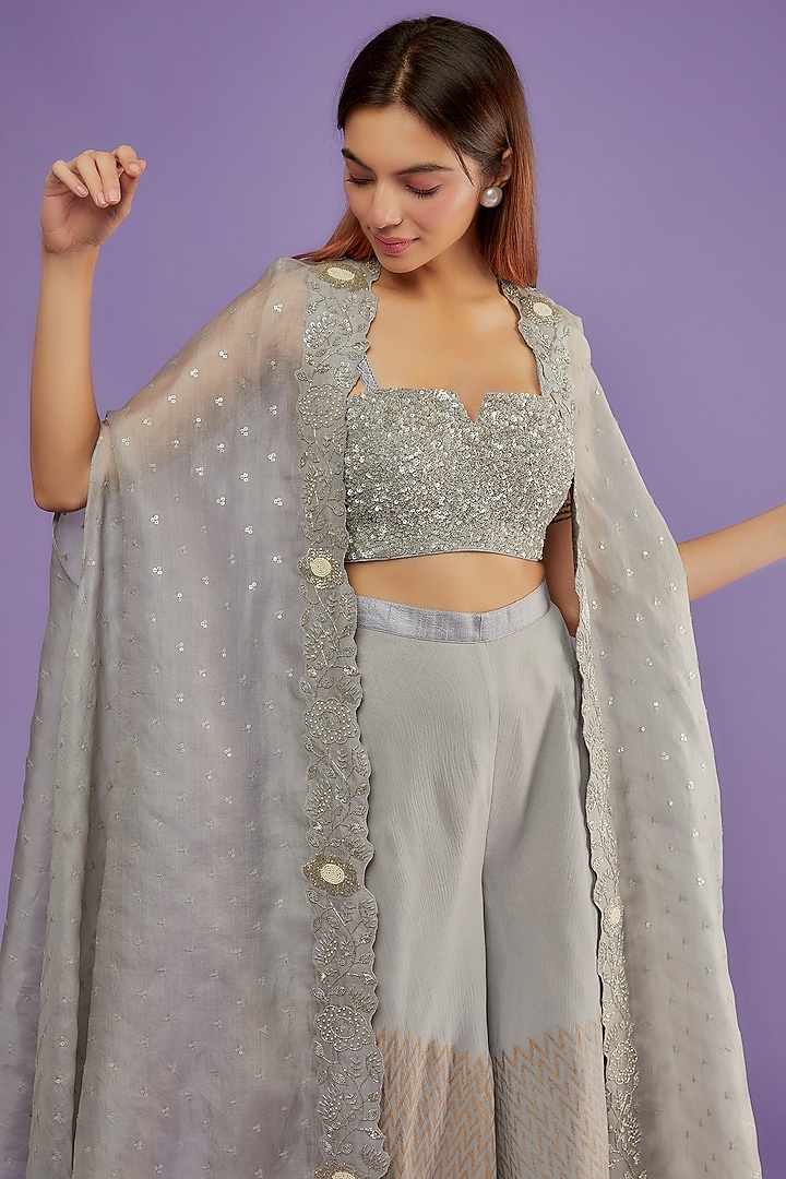 Grey Cape Set by Yashodhara at Pernia's Pop Up Shop