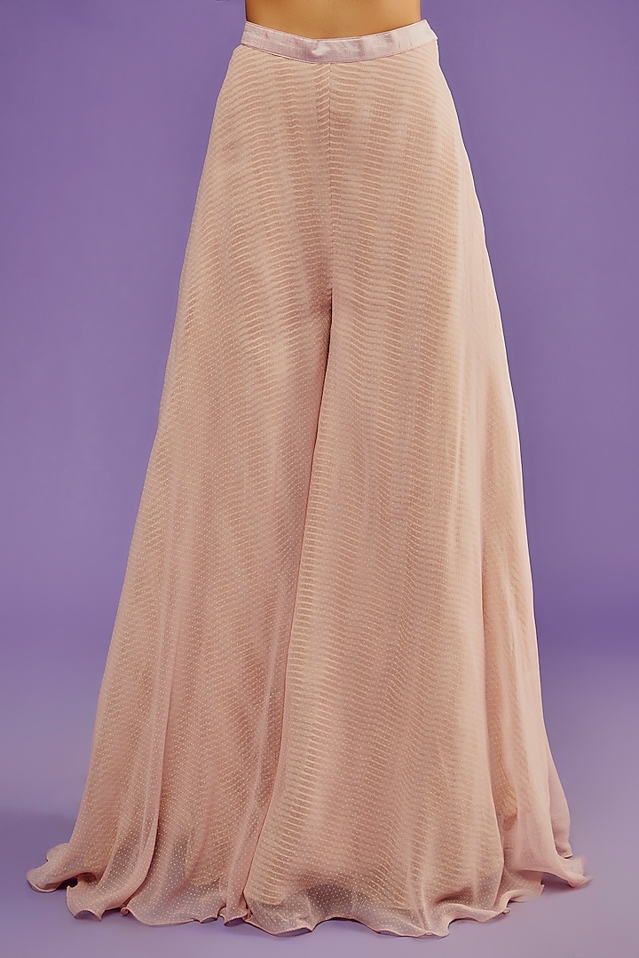 Pink Raw Silk Mughal Embroidered Jacket Set by Yashodhara at Pernia's Pop Up Shop
