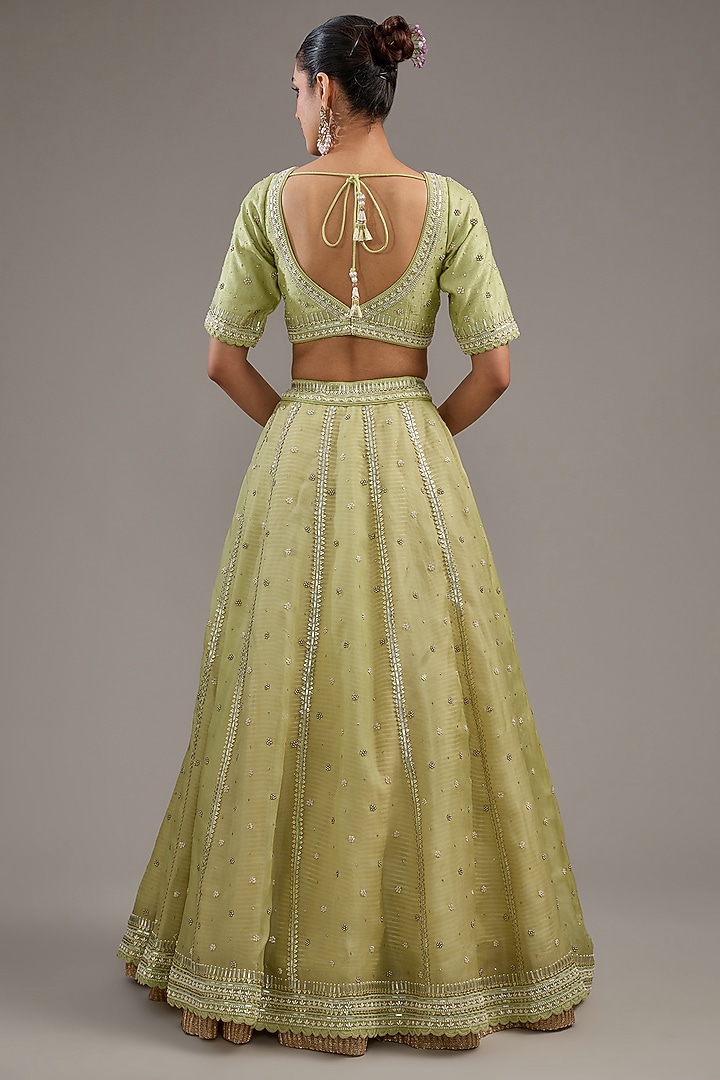 Jade Organza Bridal Lehenga Set by Yashodhara at Pernia's Pop Up Shop