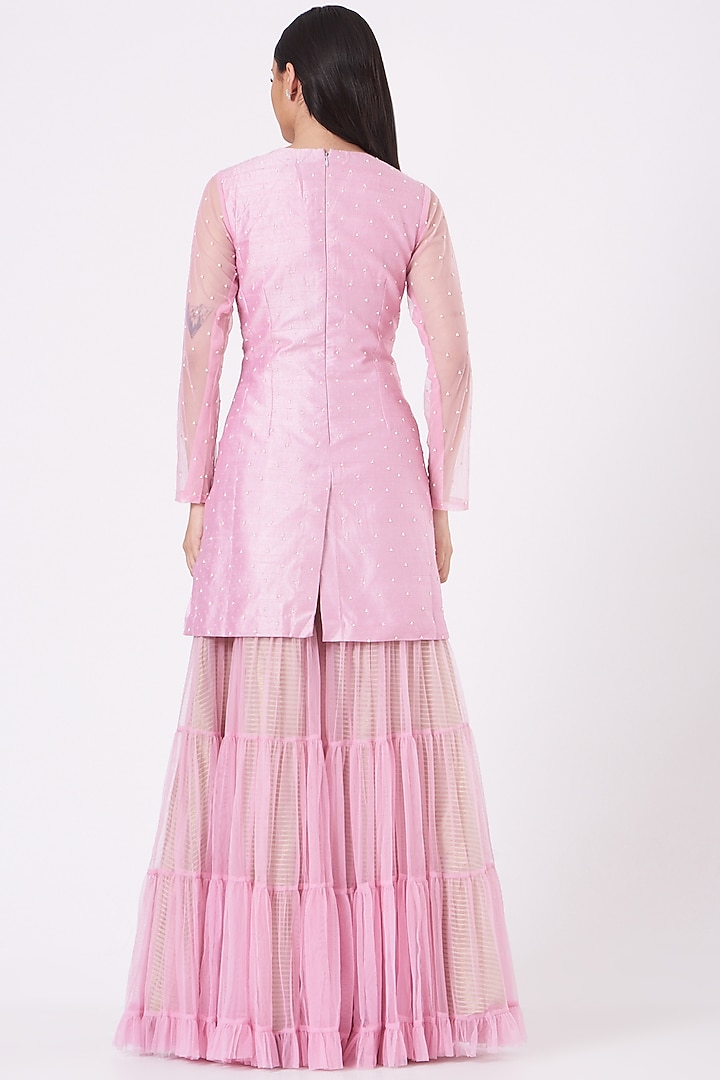 Lilac Net Wedding Sharara Set by Yashodhara at Pernia's Pop Up Shop