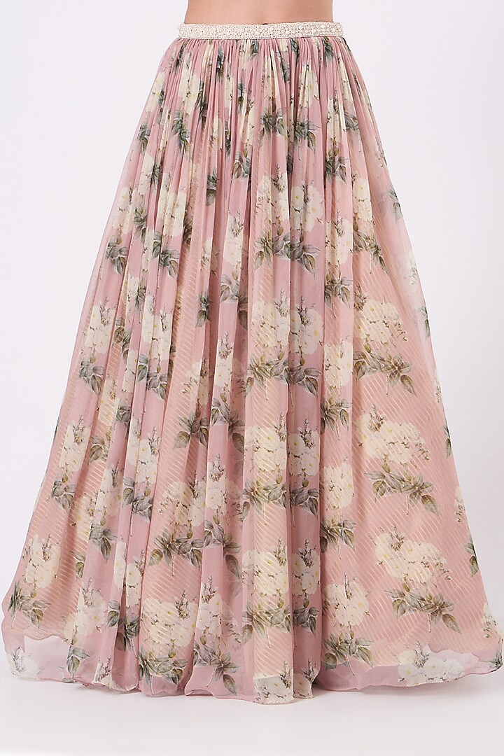 Blush Pink Raw Silk Embroidered Wedding Lehenga Set by Yashodhara at Pernia's Pop Up Shop