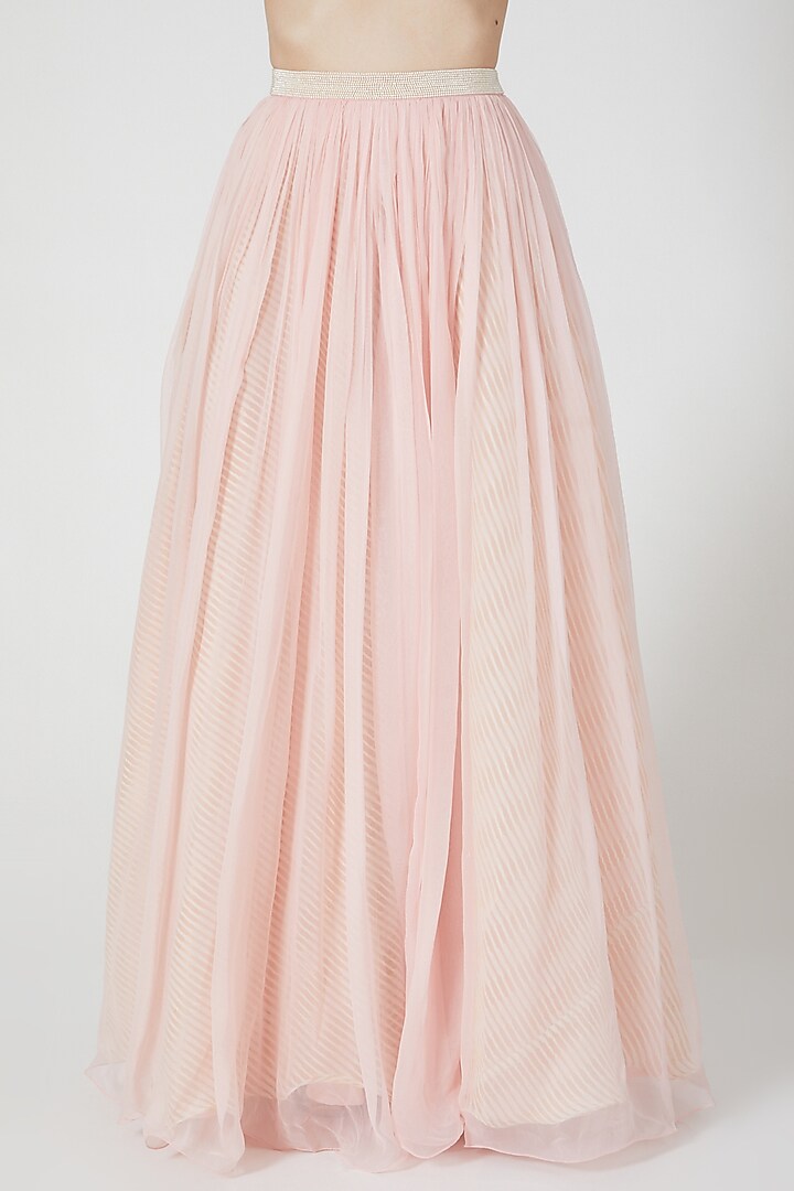 Blush Pink Organza Wedding Lehenga Set by Yashodhara at Pernia's Pop Up Shop