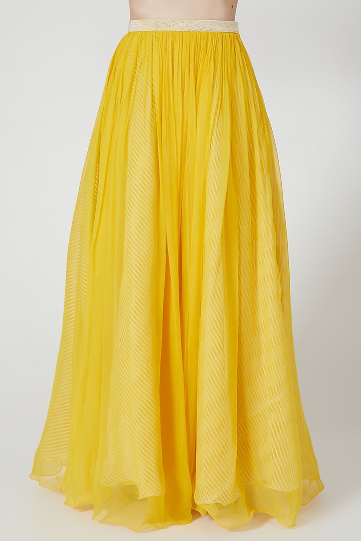 Yellow Organza Wedding Lehenga Set by Yashodhara at Pernia's Pop Up Shop