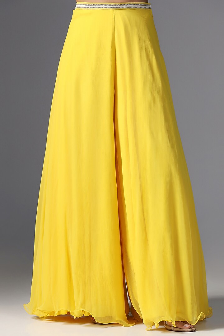 Yellow Organza Cape Set by Yashodhara at Pernia's Pop Up Shop