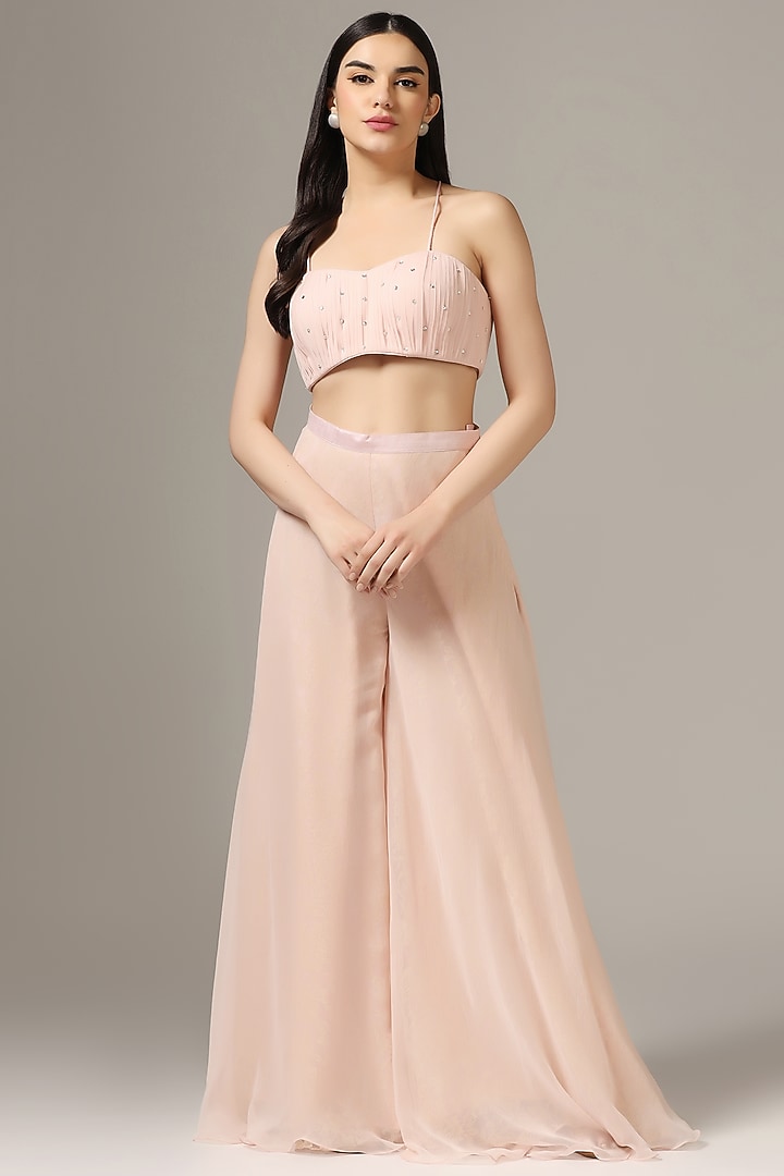 Pink Organza Cape Set by Yashodhara at Pernia's Pop Up Shop