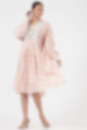 Blush Pink Printed Dress by Yashodhara