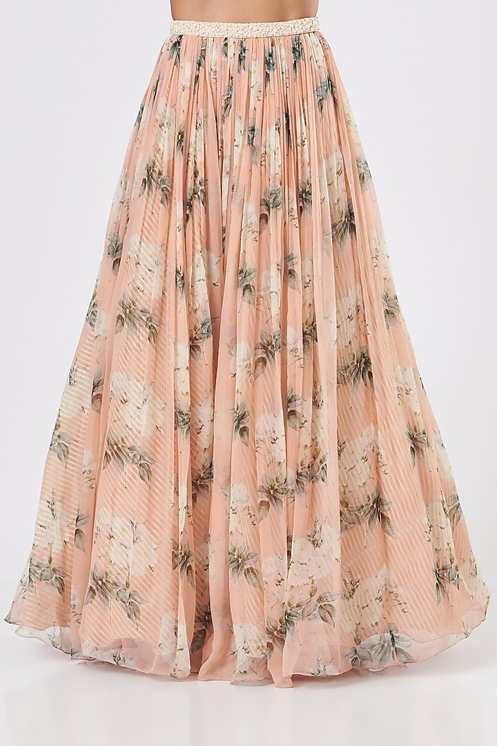 Blush Pink Floral Embroidered Wedding Lehenga Set by Yashodhara at Pernia's Pop Up Shop