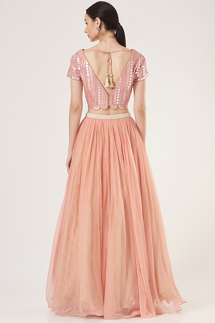 Brick Chiffon Skirt Set by Yashodhara at Pernia's Pop Up Shop