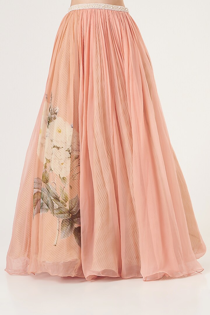 Brick Chiffon Skirt Set by Yashodhara at Pernia's Pop Up Shop