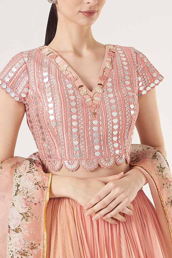 Brick Chiffon Skirt Set by Yashodhara at Pernia's Pop Up Shop