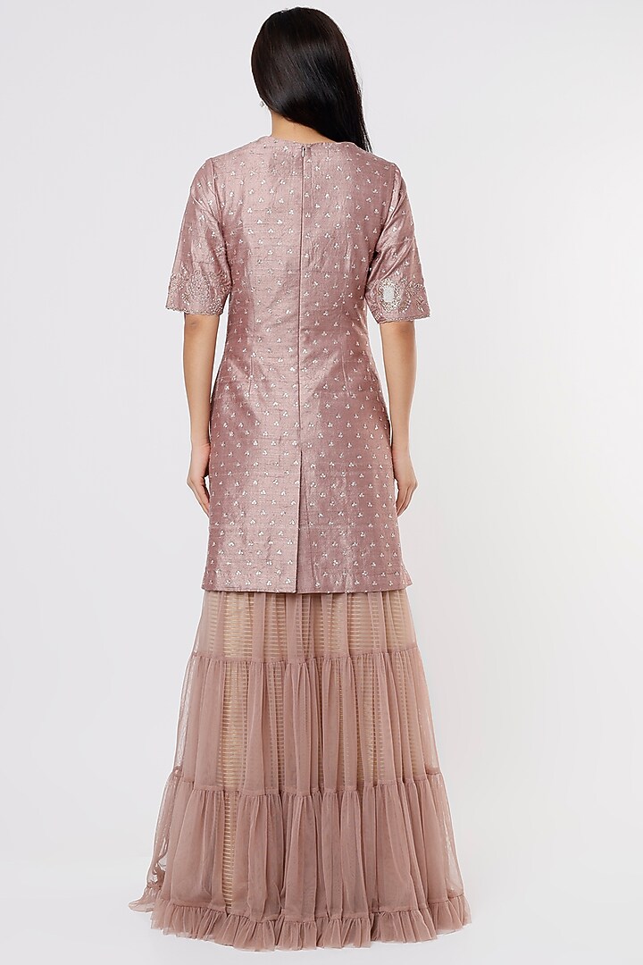 Lavender Net Wedding Sharara Set by Yashodhara at Pernia's Pop Up Shop