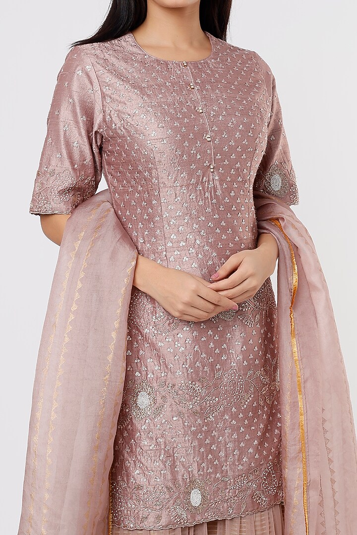 Lavender Net Wedding Sharara Set by Yashodhara at Pernia's Pop Up Shop