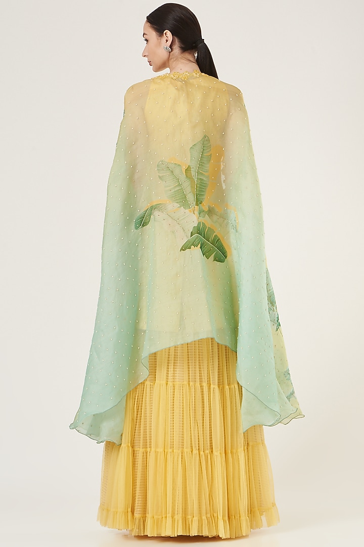 Yellow Net Gharara Set by Yashodhara at Pernia's Pop Up Shop