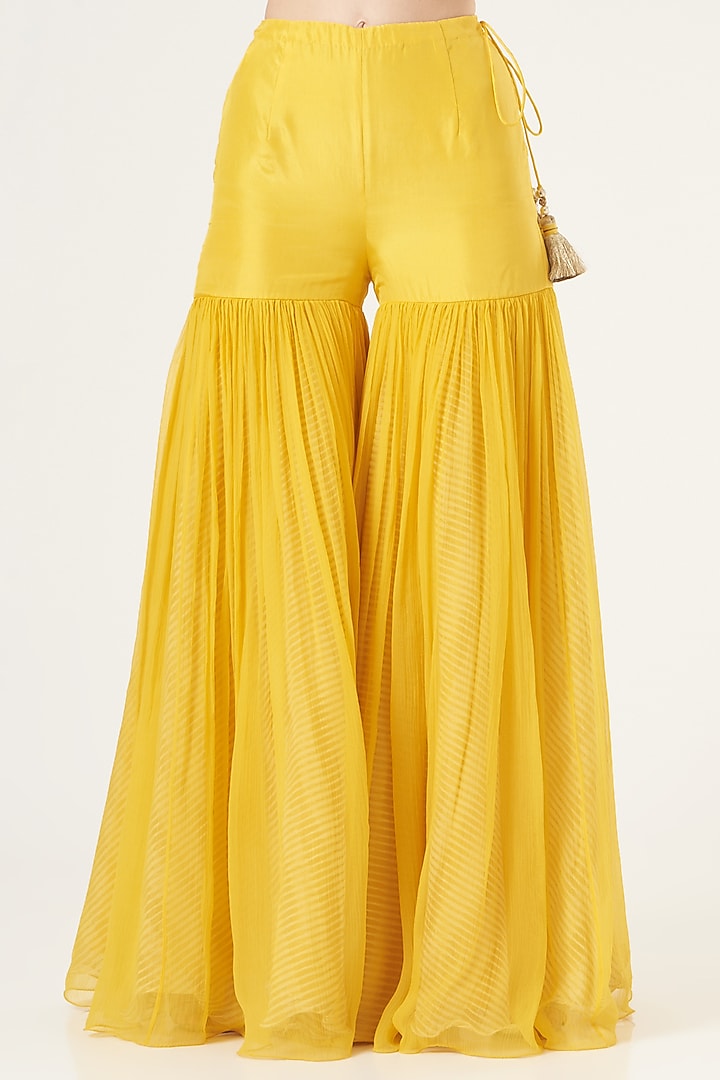 Mango Chiffon Gharara Set by Yashodhara at Pernia's Pop Up Shop
