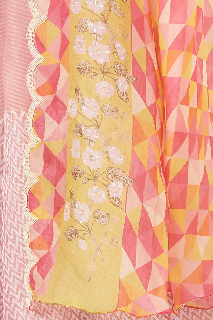 Multi-Colored Printed Prism Cape Set by Yashodhara at Pernia's Pop Up Shop