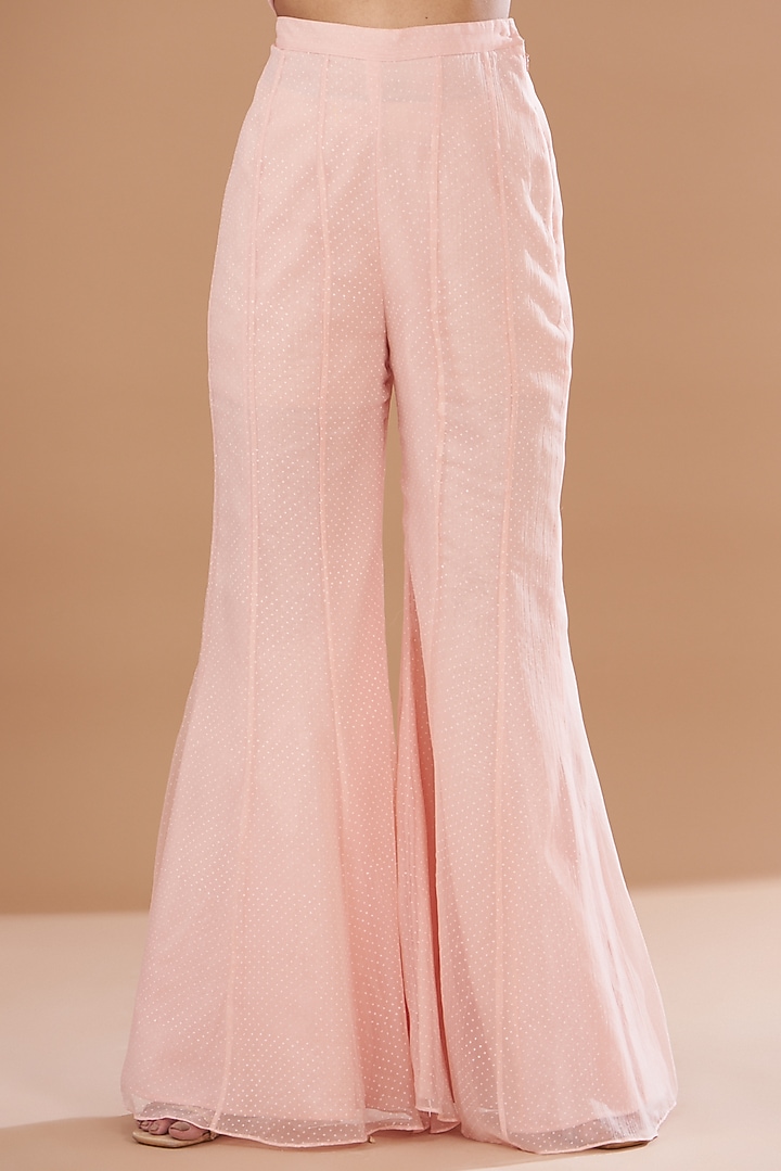 Blush Pink Raw Silk Embroidered Kurta Set by Yashodhara at Pernia's Pop Up Shop