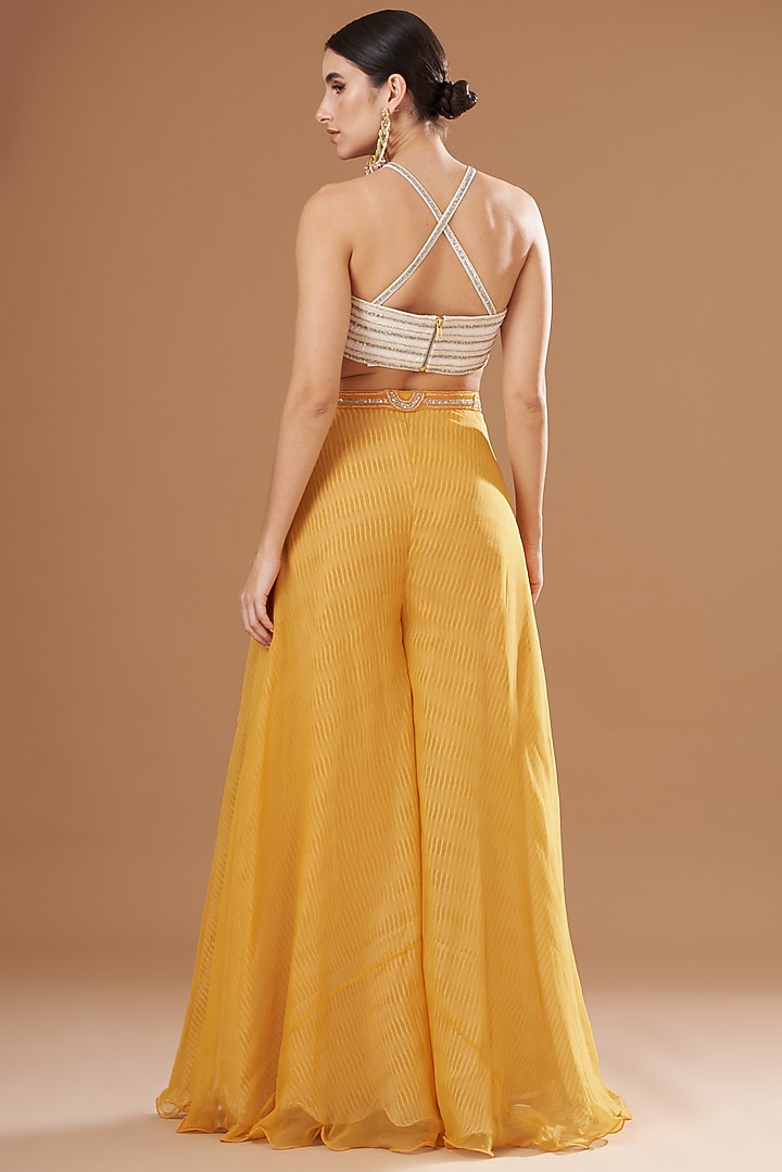 Yellow Shibori Cape Set by Yashodhara at Pernia's Pop Up Shop