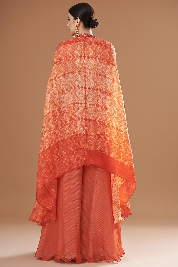 Red Shibori Cape Set by Yashodhara at Pernia's Pop Up Shop