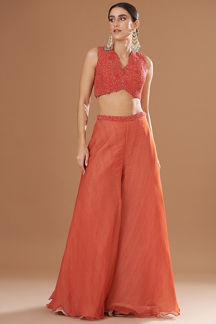 Red Shibori Cape Set by Yashodhara at Pernia's Pop Up Shop