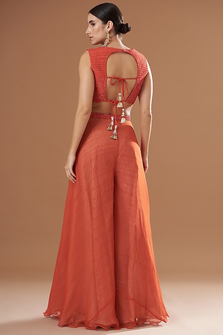 Red Shibori Cape Set by Yashodhara at Pernia's Pop Up Shop