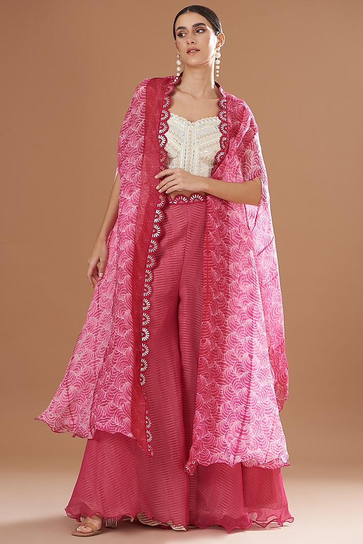 Pink Shibori Cape Set by Yashodhara at Pernia's Pop Up Shop