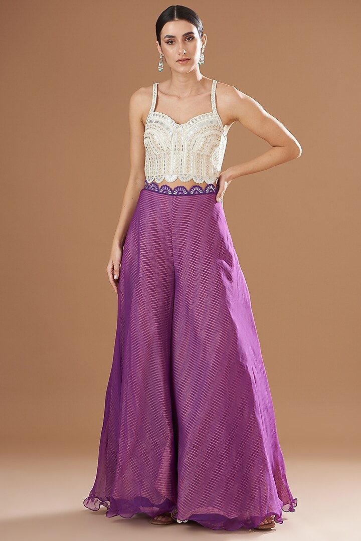 Purple Shibori Cape Set by Yashodhara at Pernia's Pop Up Shop