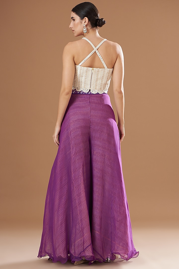 Purple Shibori Cape Set by Yashodhara at Pernia's Pop Up Shop