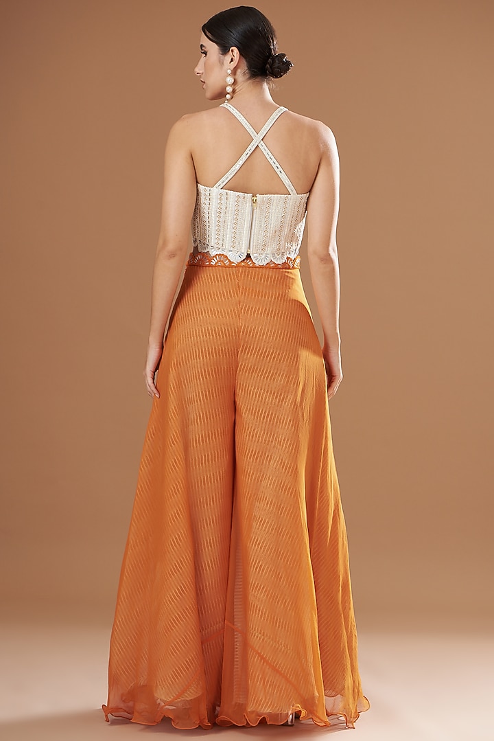 Orange Shibori Cape Set by Yashodhara at Pernia's Pop Up Shop