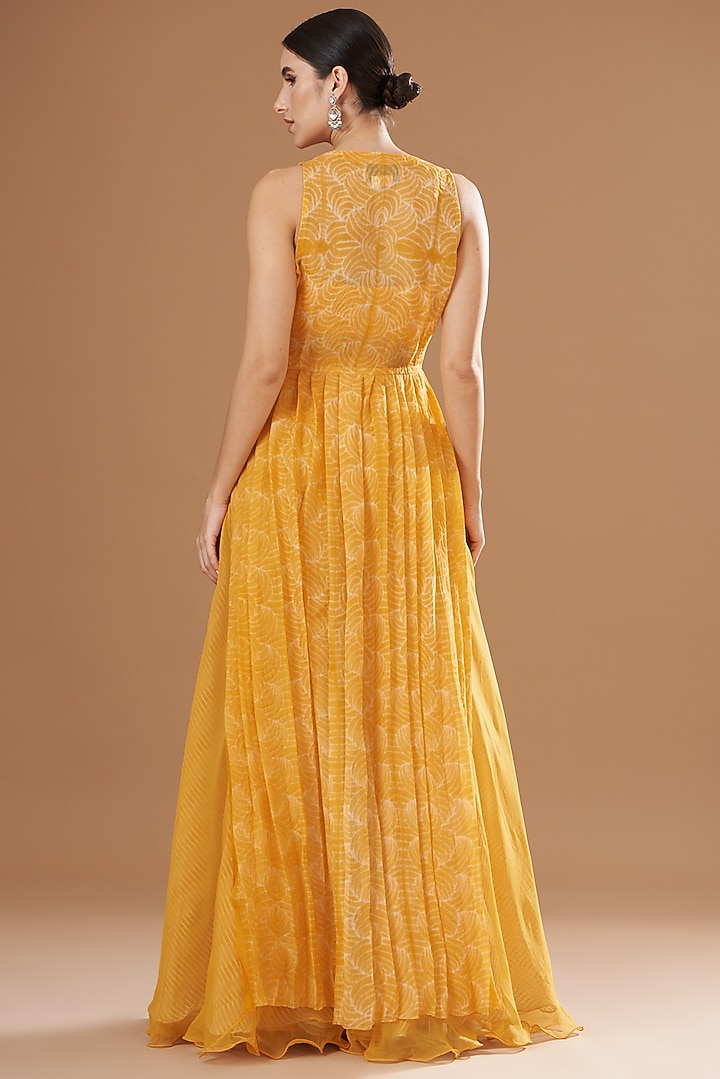 Yellow Shibori Jacket Set by Yashodhara at Pernia's Pop Up Shop