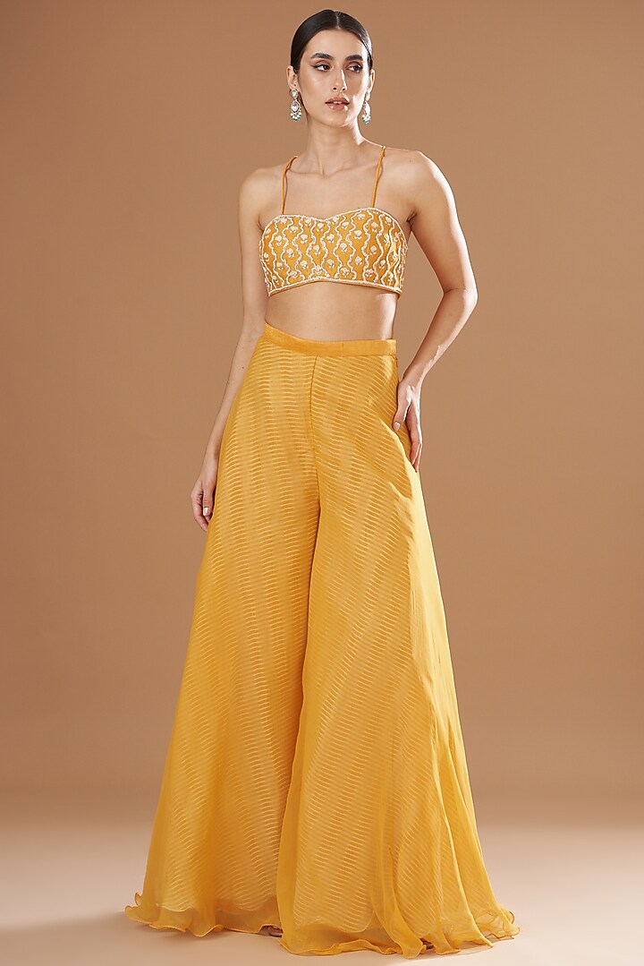 Yellow Shibori Jacket Set by Yashodhara at Pernia's Pop Up Shop