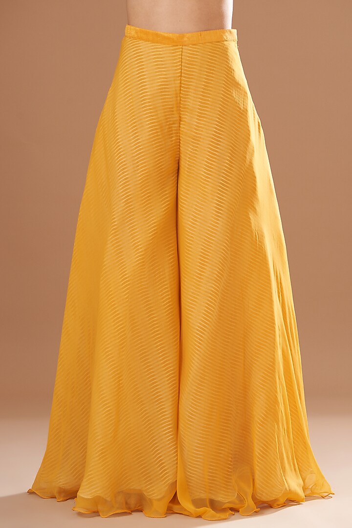 Yellow Shibori Embroidered Wedding Anarkali Set by Yashodhara at Pernia's Pop Up Shop