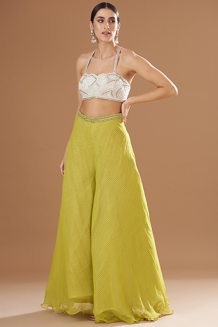 Jade Green Shibori Cape Set by Yashodhara at Pernia's Pop Up Shop