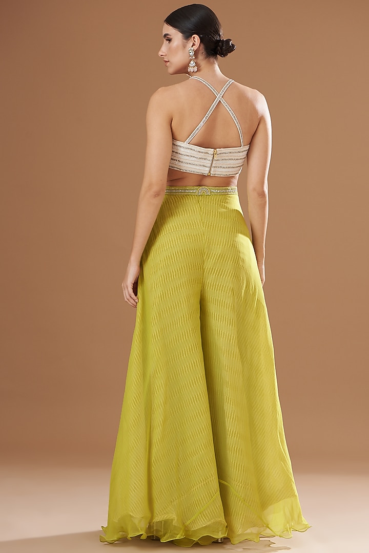Jade Green Shibori Cape Set by Yashodhara at Pernia's Pop Up Shop